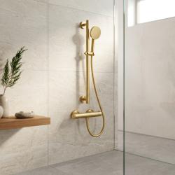 Aquanello Eterna Termostatisk duschset i PVD-guld med duschstång och rund handdusch ET-S-SET9-2-60